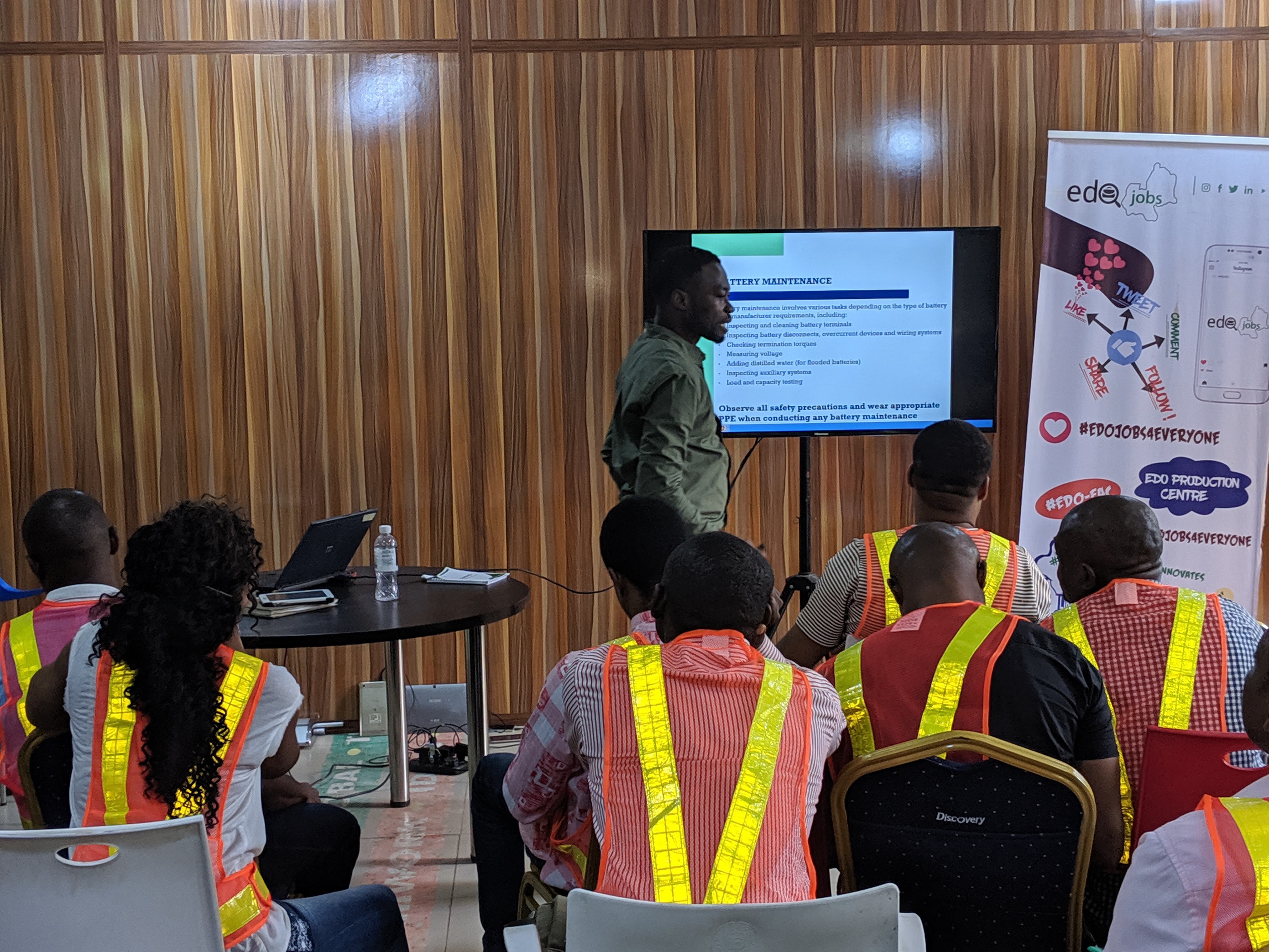 Battery maintenance training session