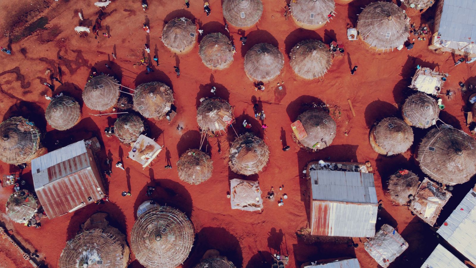 An off-grid rural community seen from above